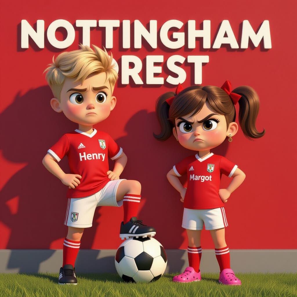 Soccer Kids in Nottingham Forest, Pixar Style