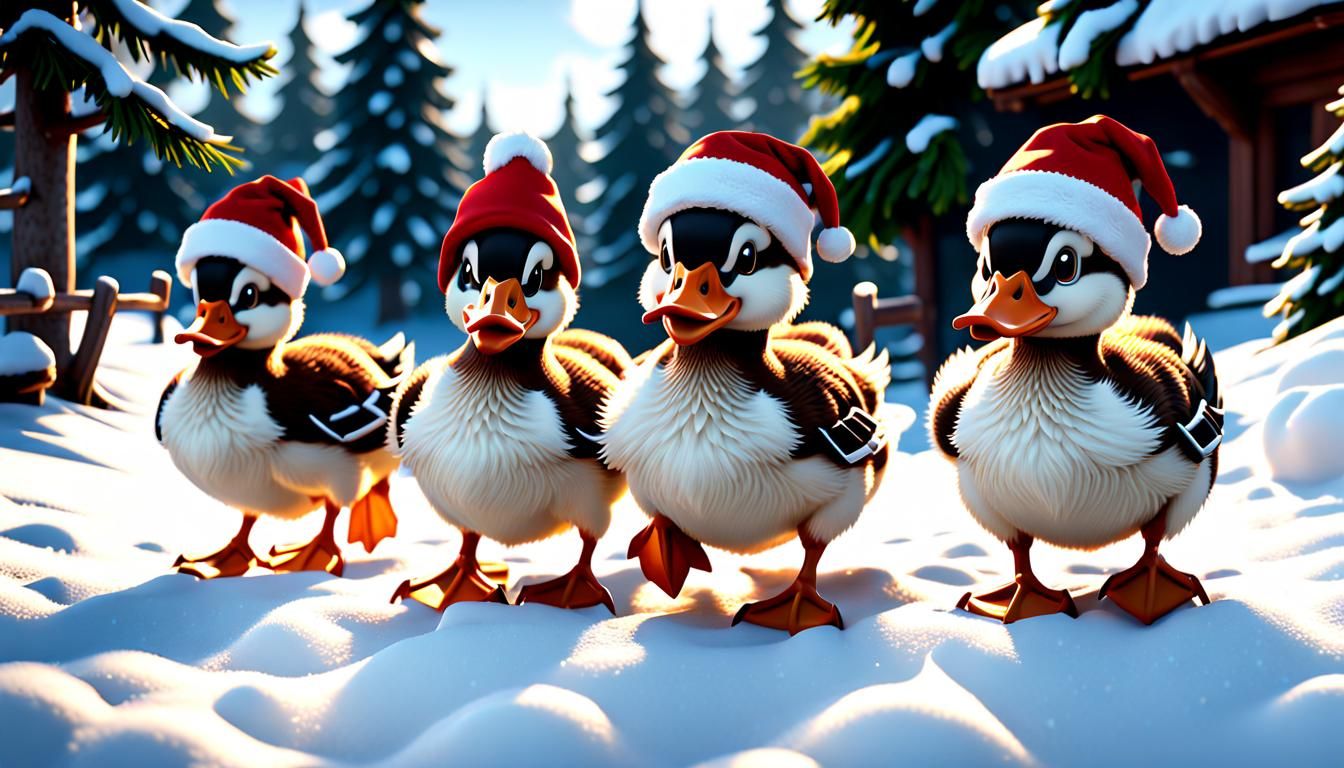 Christmas Stroll: Alphonso, Marley, Sammy and Otis