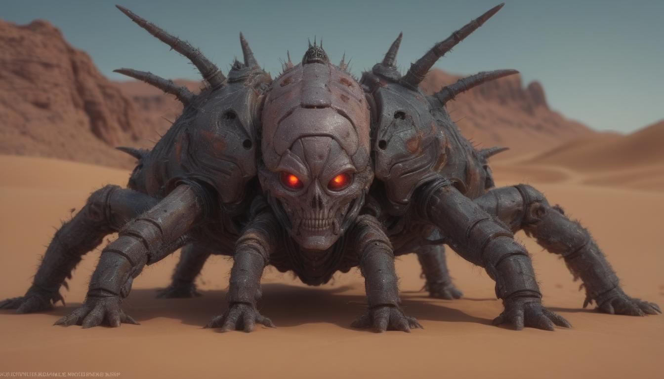 Cyborg Mite on Skin: Detailed Matte Painting