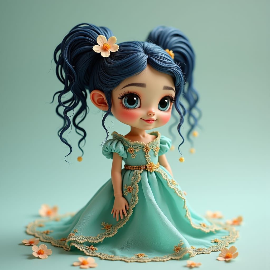 Fairy Avatar with Pastel Wings and Curly Hair