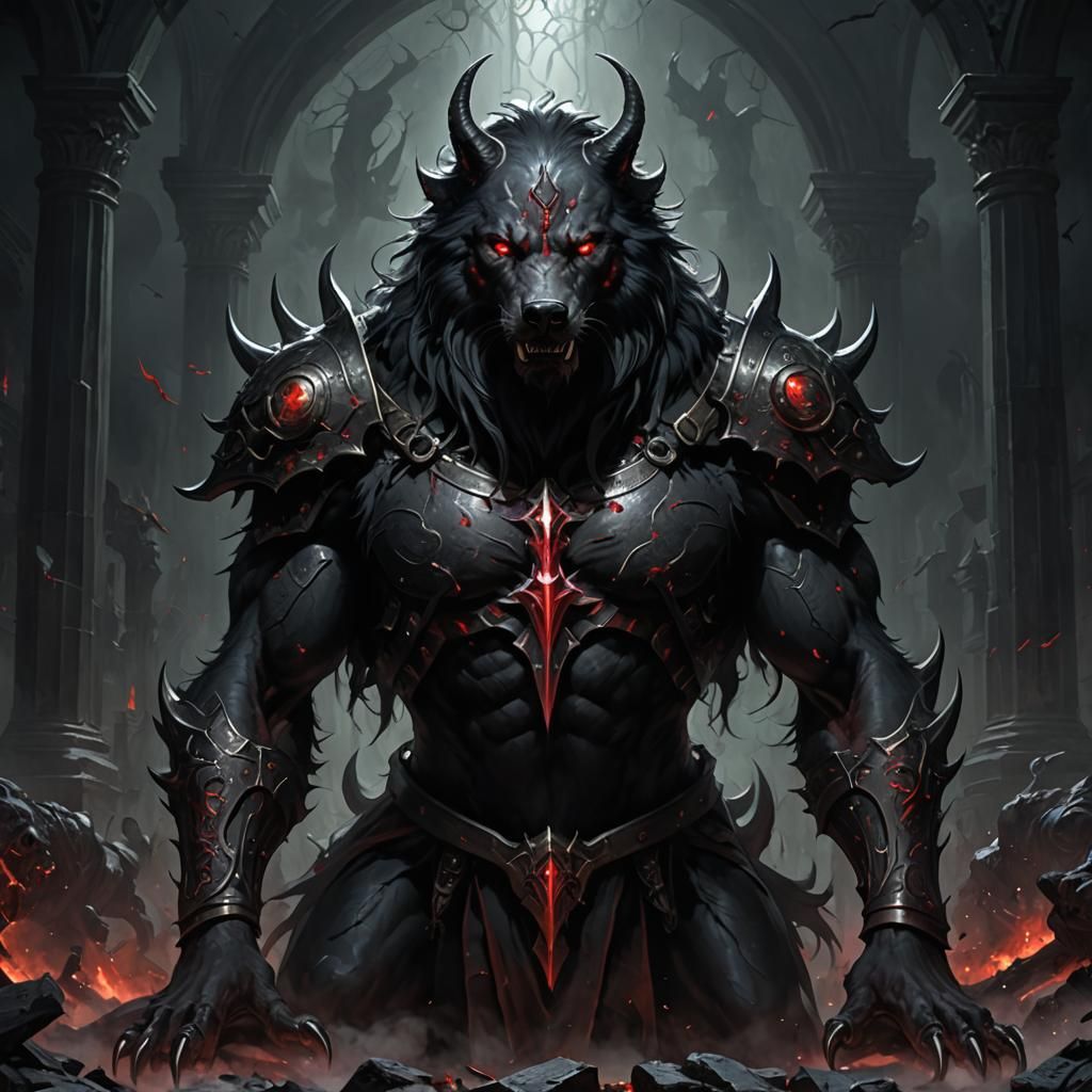 It was a colossal and nameless blasphemy, vaguely dog like, ...