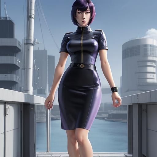 Motoko Kusanagi in Naval Uniform, Anime Style