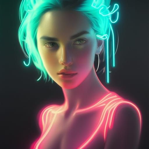 Hyperdetailed Portrait with Dynamic Lighting and Triadic Col...