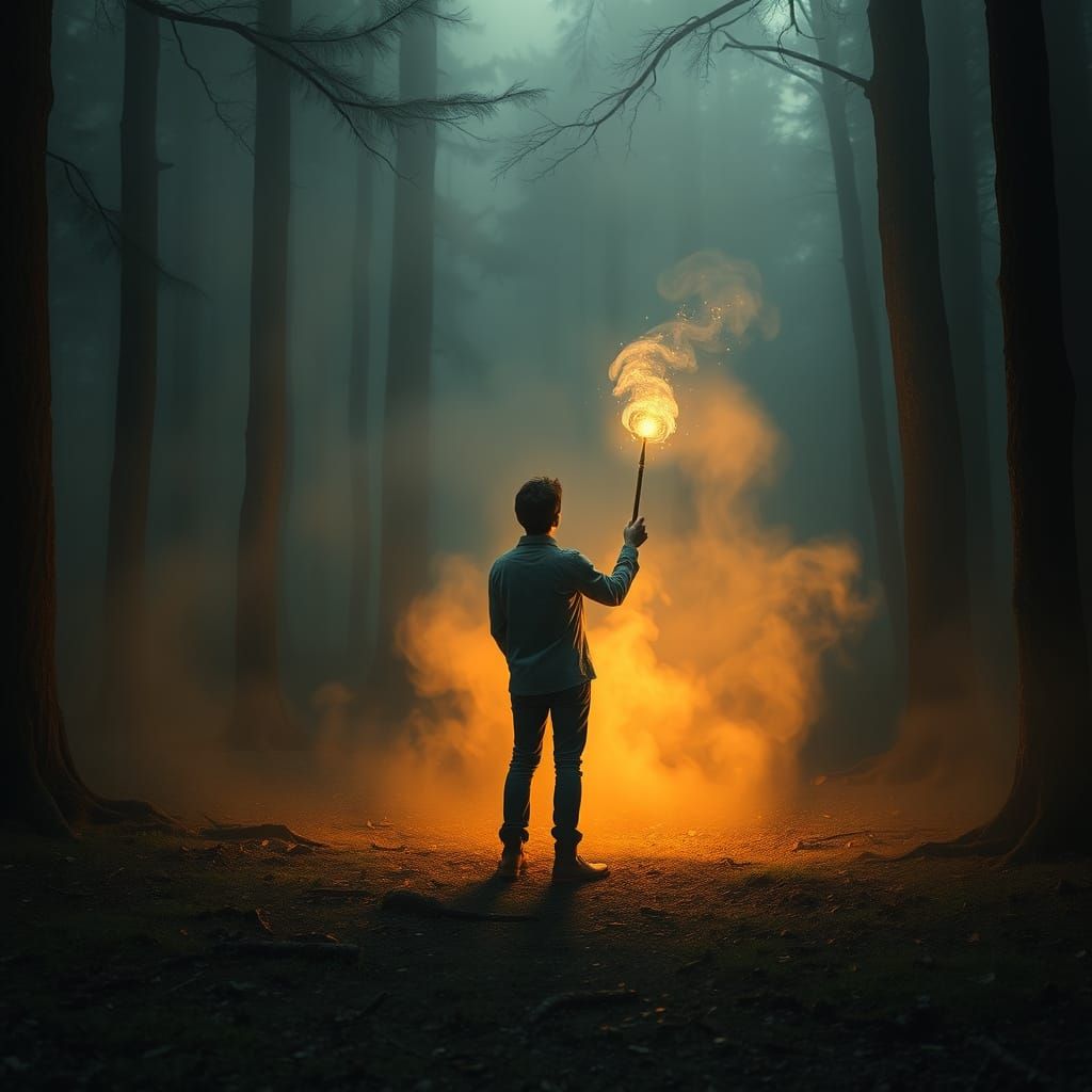 Mystical Forest Wand Testing Scene