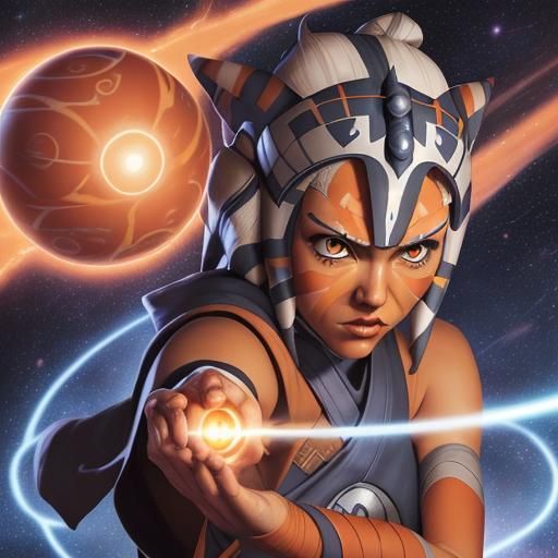 Ahsoka as Naruto with Galaxy Orb, Comic Art
