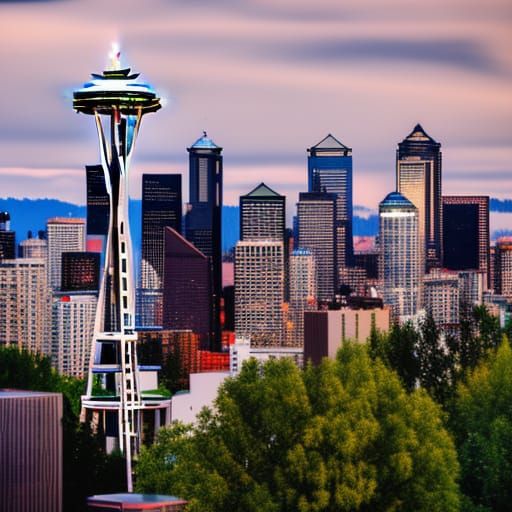 Seattle Cityscape in Professional Photography Style