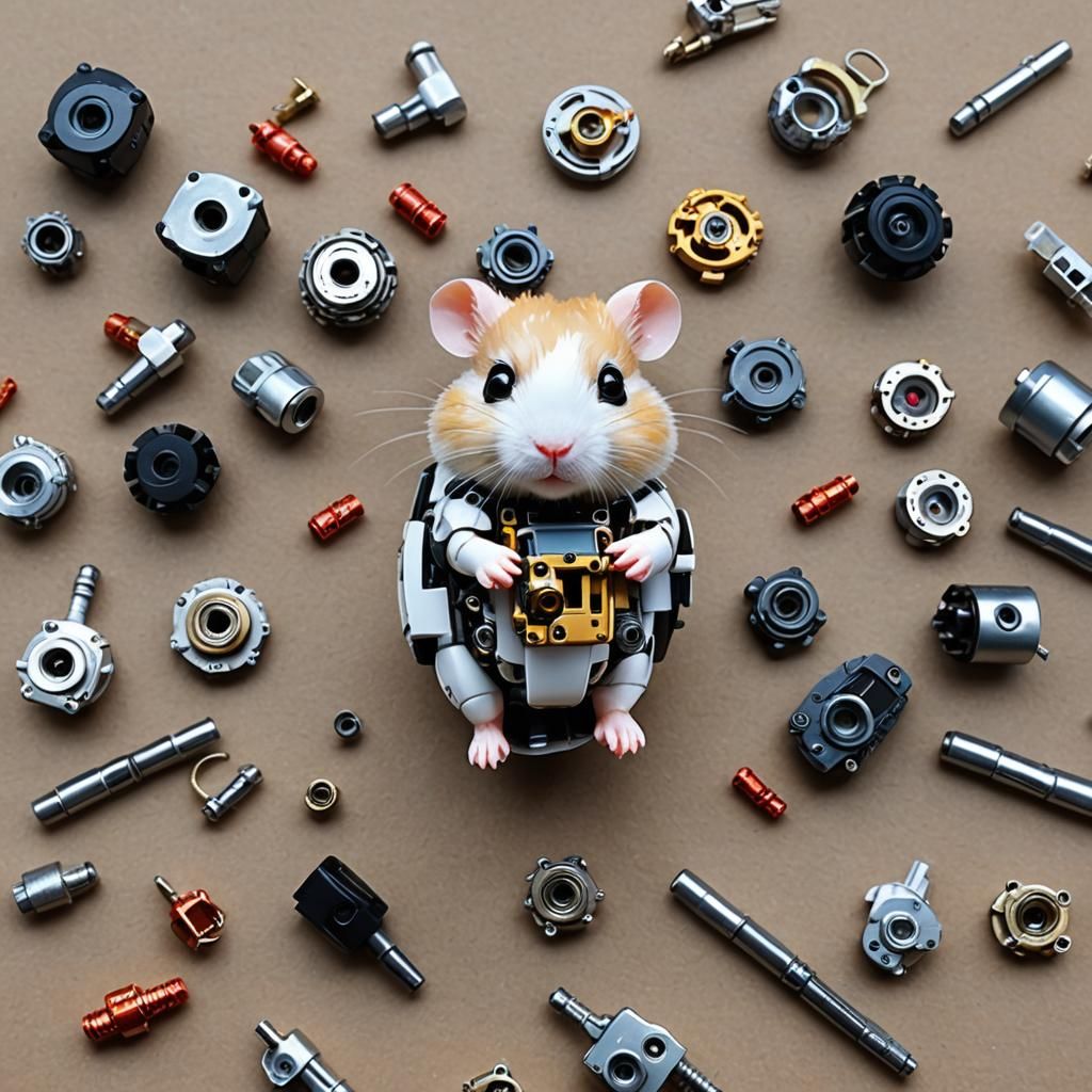 Happy Hamster Cyborg Finds New Toys