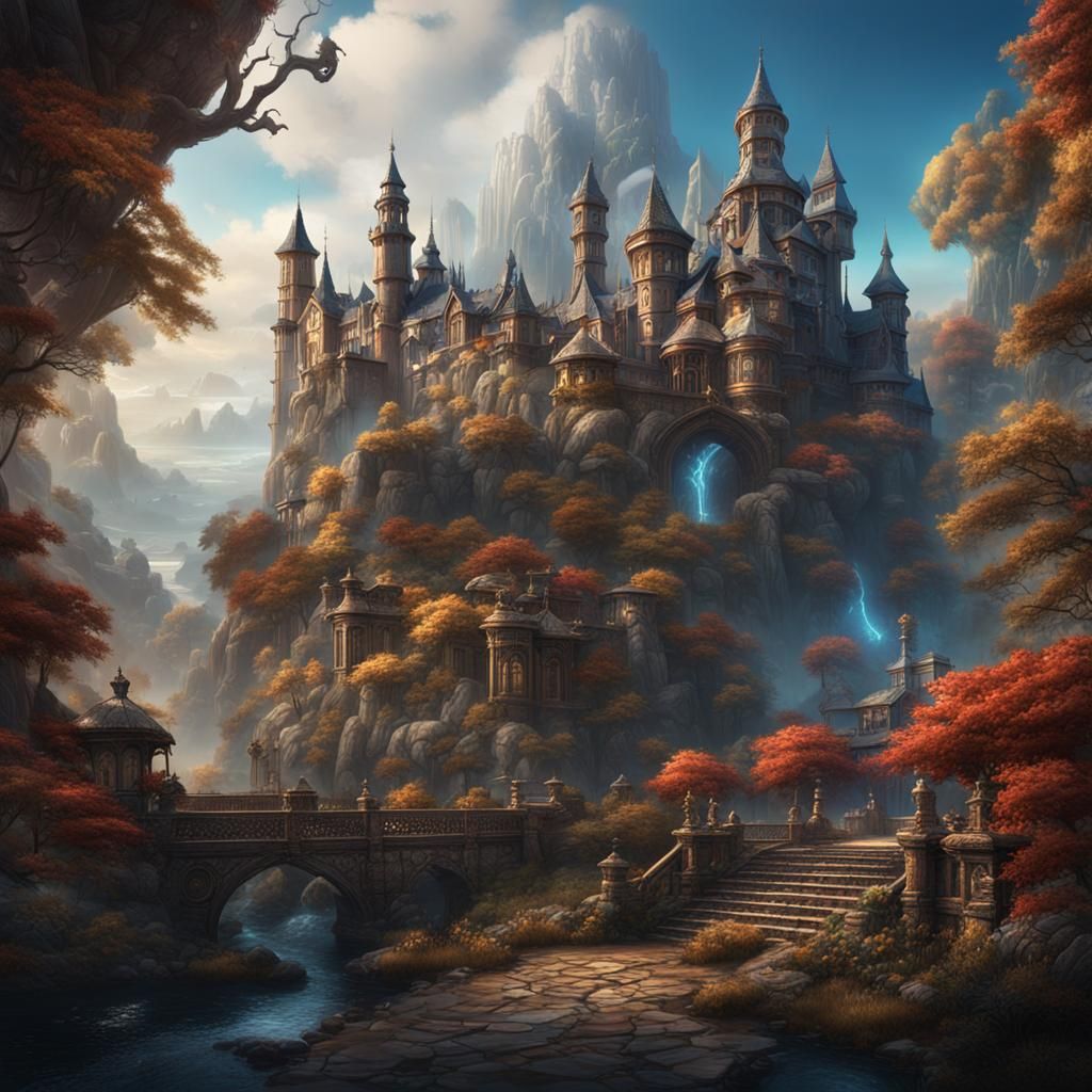 Fantastical Matte Painting with Intricate Details
