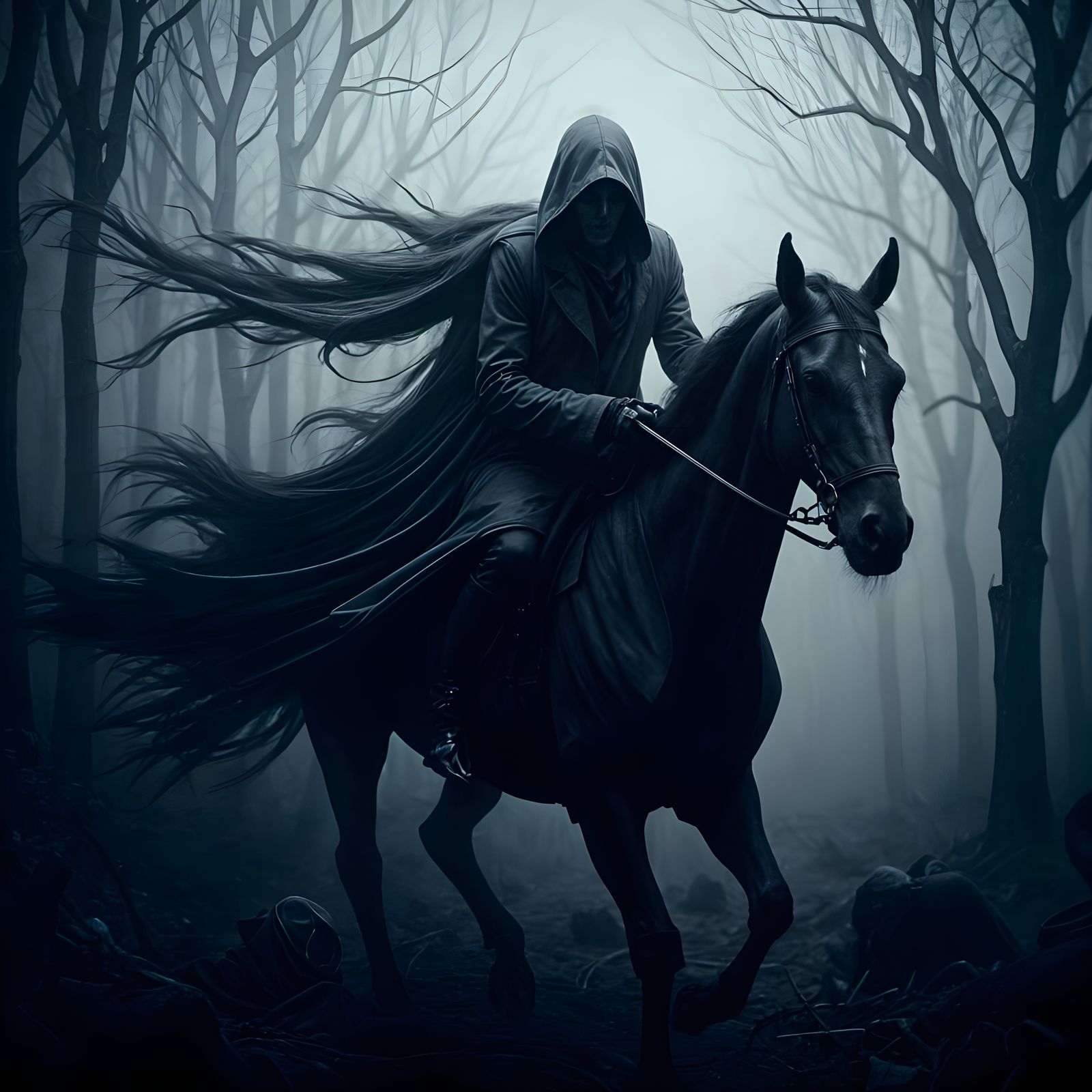 Grim Reaper Rides Through the Dark Forest