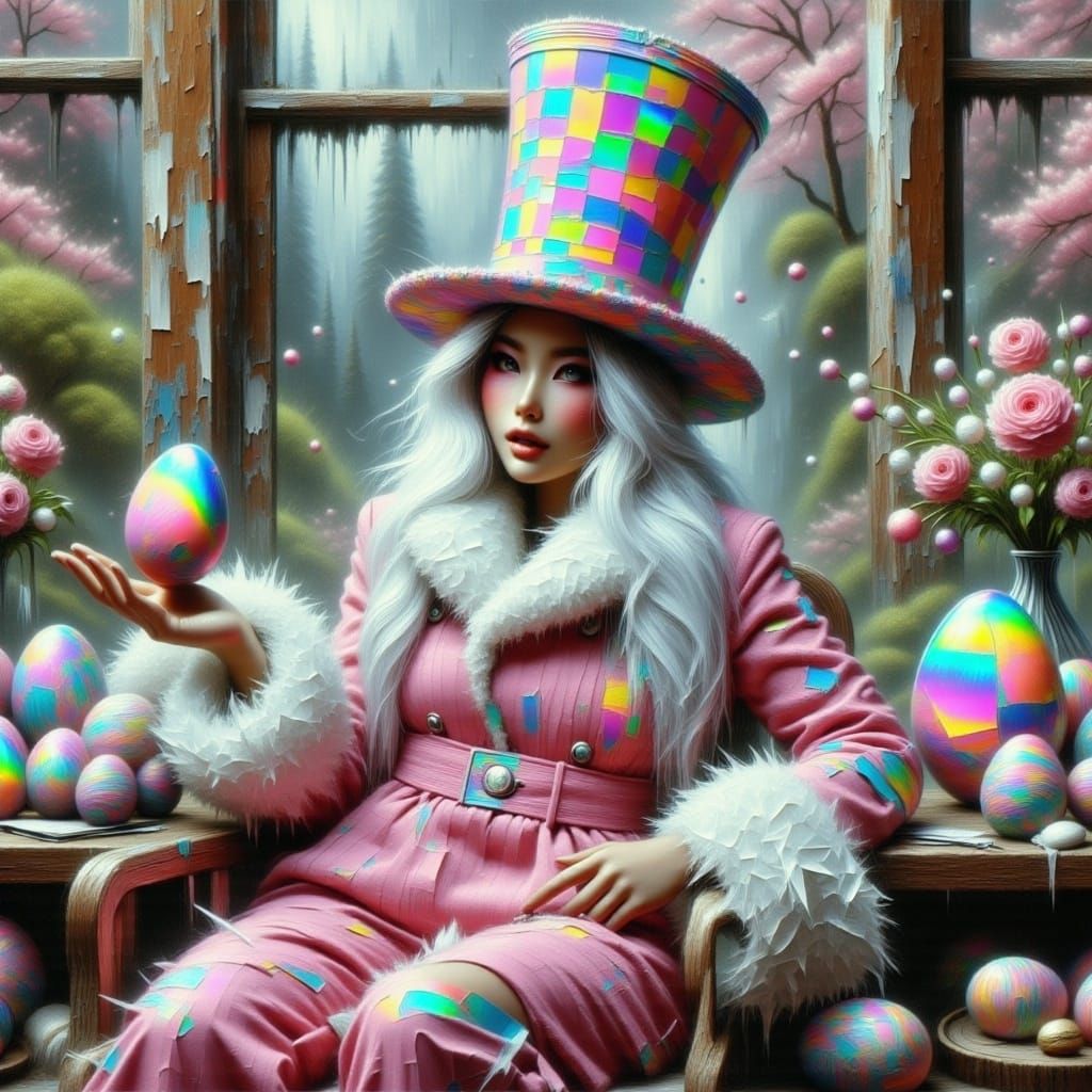 Easter Bunny in Vibrant Workshop