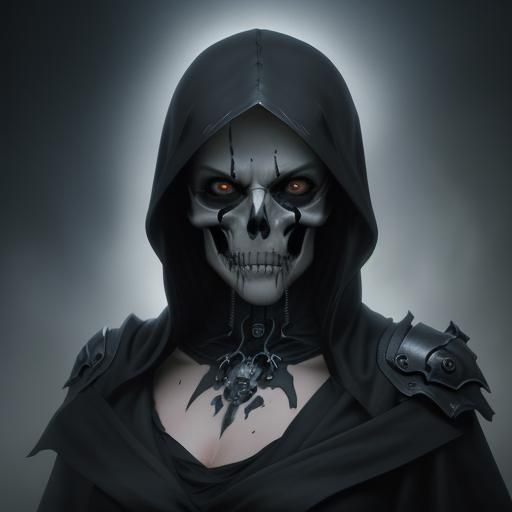 Grim Reaper Skull Portrait in Dynamic Lighting