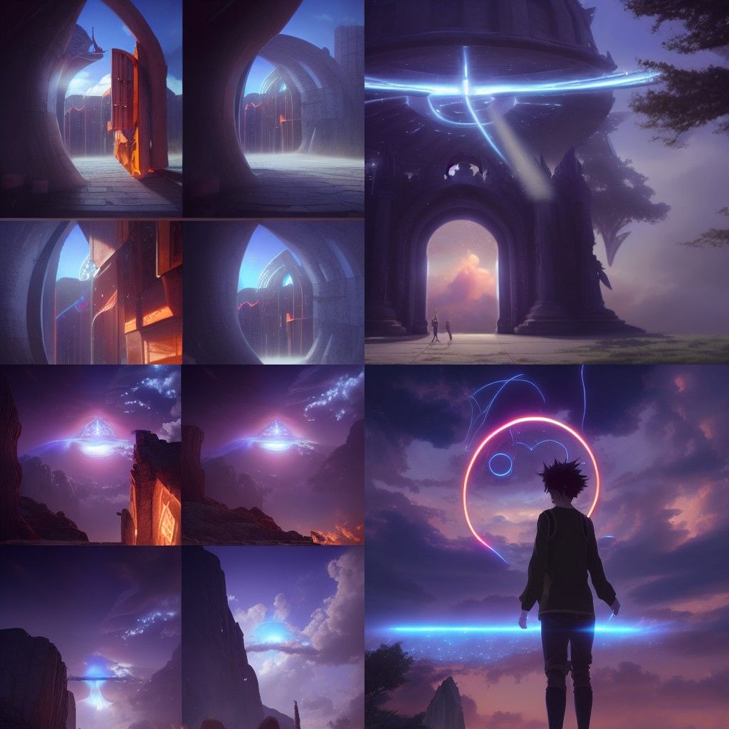Magic Portal in Anime Style, Detailed Rendering