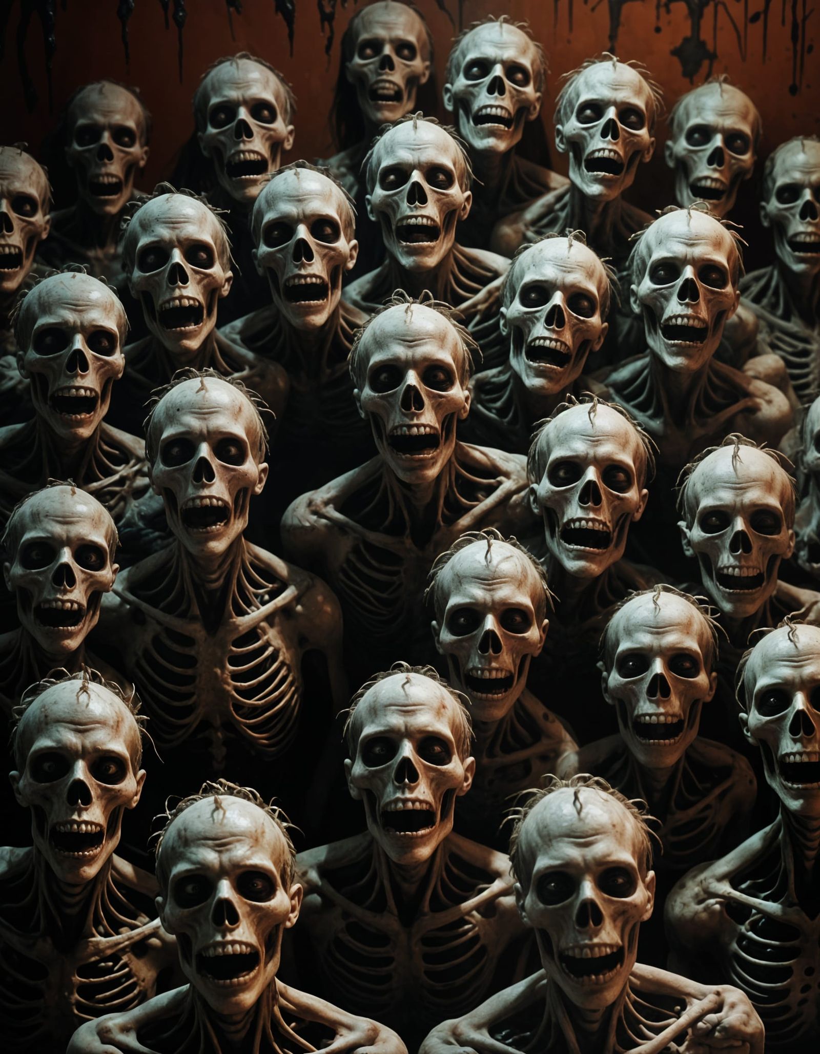 Horrific Wall of Screaming Faces in 8K