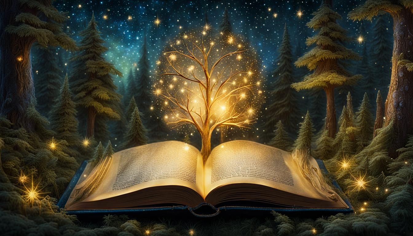 Whimsical beautiful Christmas Fairytale coming out of an int...