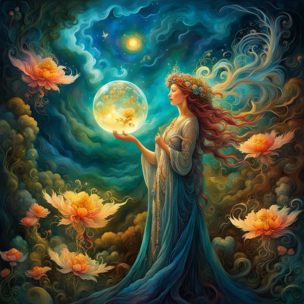 Goddess of Summer in Magical Fantasy Style