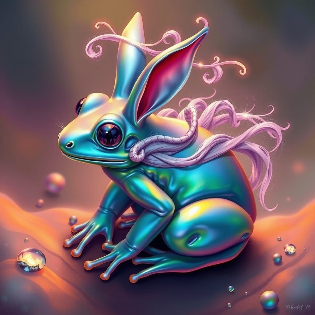 Surreal Frog-Rabbit Hybrid Melts into Dreamlike Entity in Ka...