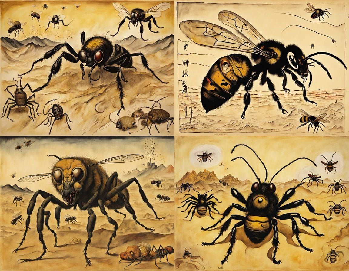 Grotesque Sandstorm Nightmare in Surrealist Style