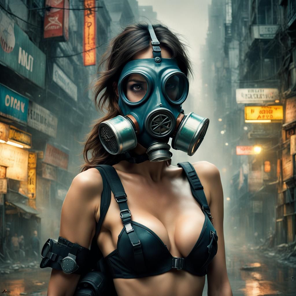 Woman in Gas Mask: Glamour Photography