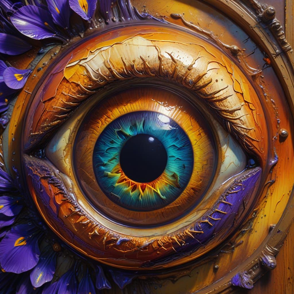 Surreal Eyeball Door in Triadic Colors