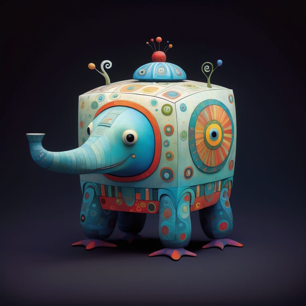 Fantasy Creature in Vibrant Whimsical World