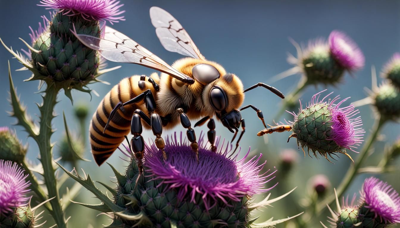 Robotic Honeybee Collects Nectar: Studio Photo