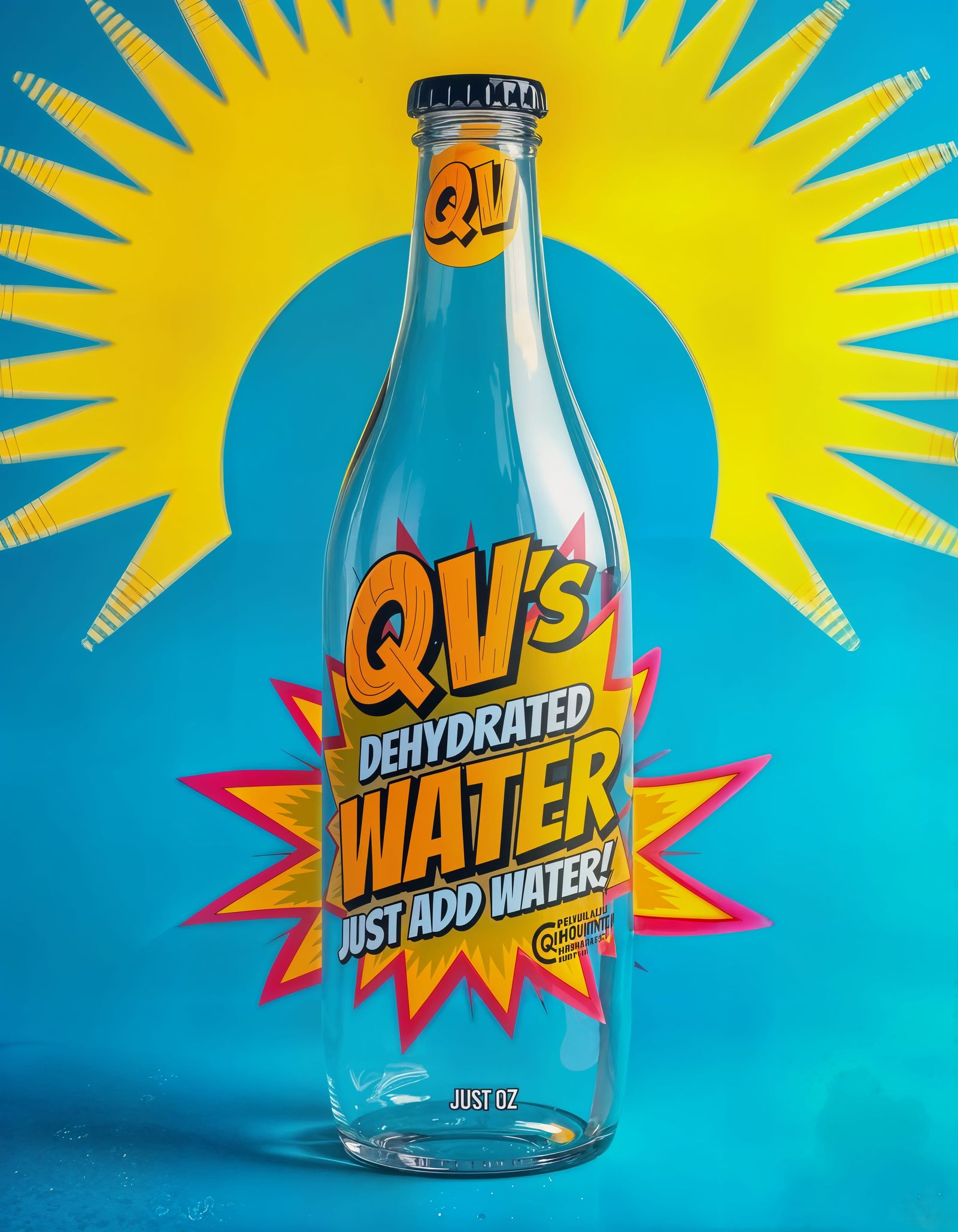 Dehydrated Water in Pop Art Style Packaging