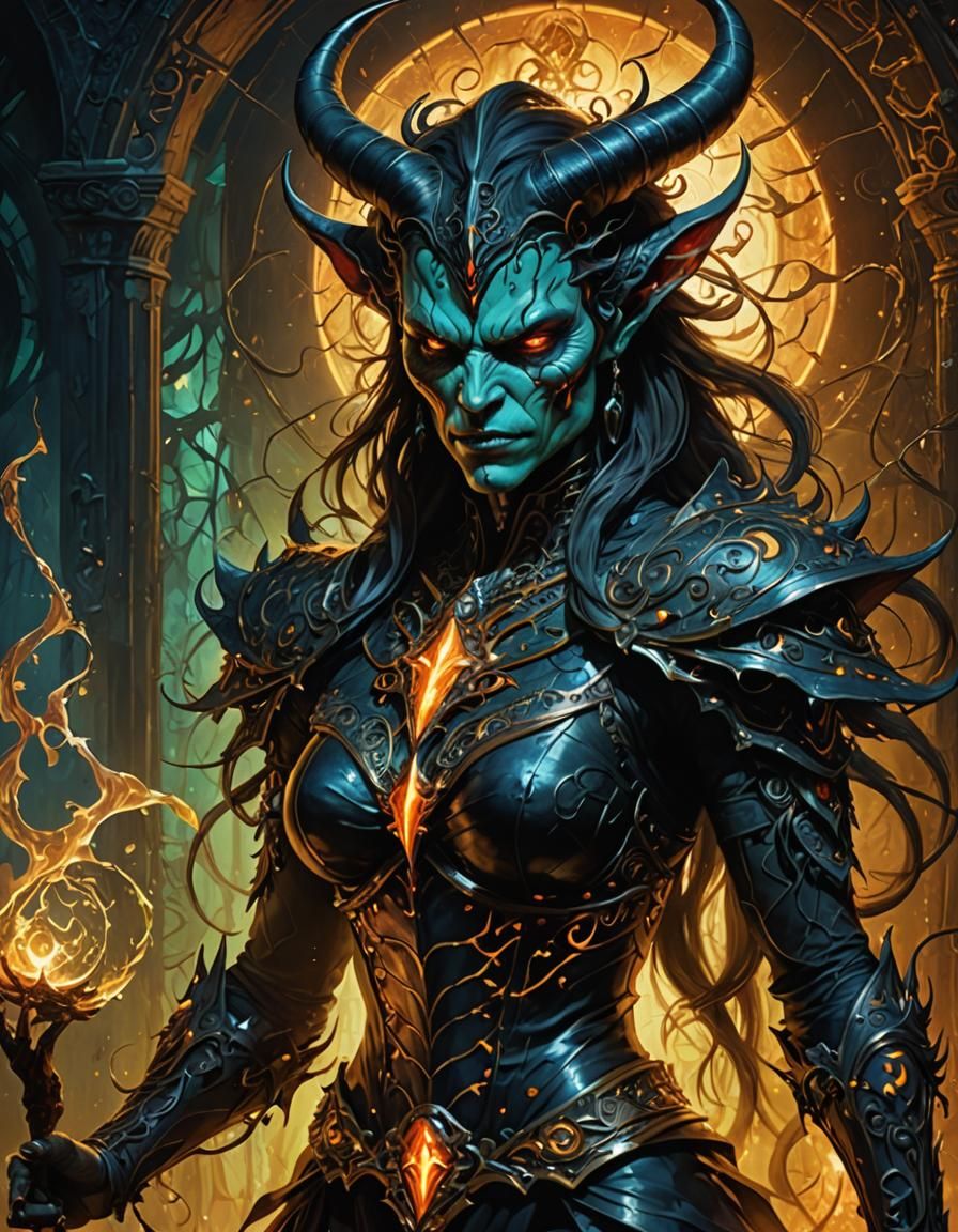 Vireava Demon in Oil Painting Style