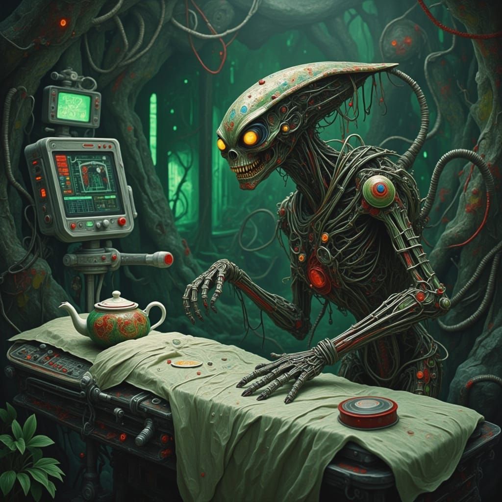 Terrified Teapot in Alien Operating Room