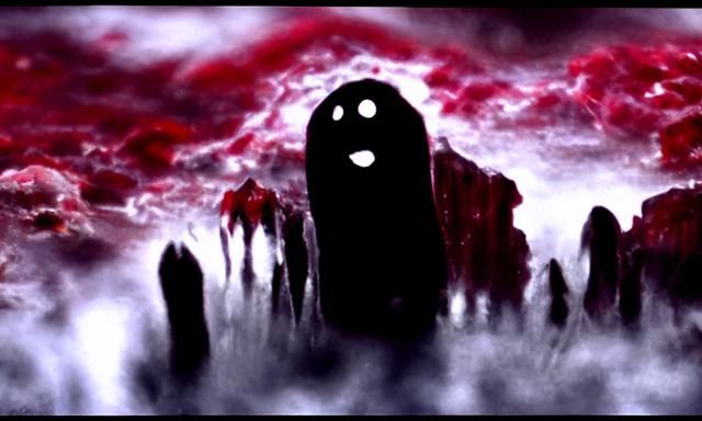 Horrifying Ghostly Figure in Dark Evil Landscape