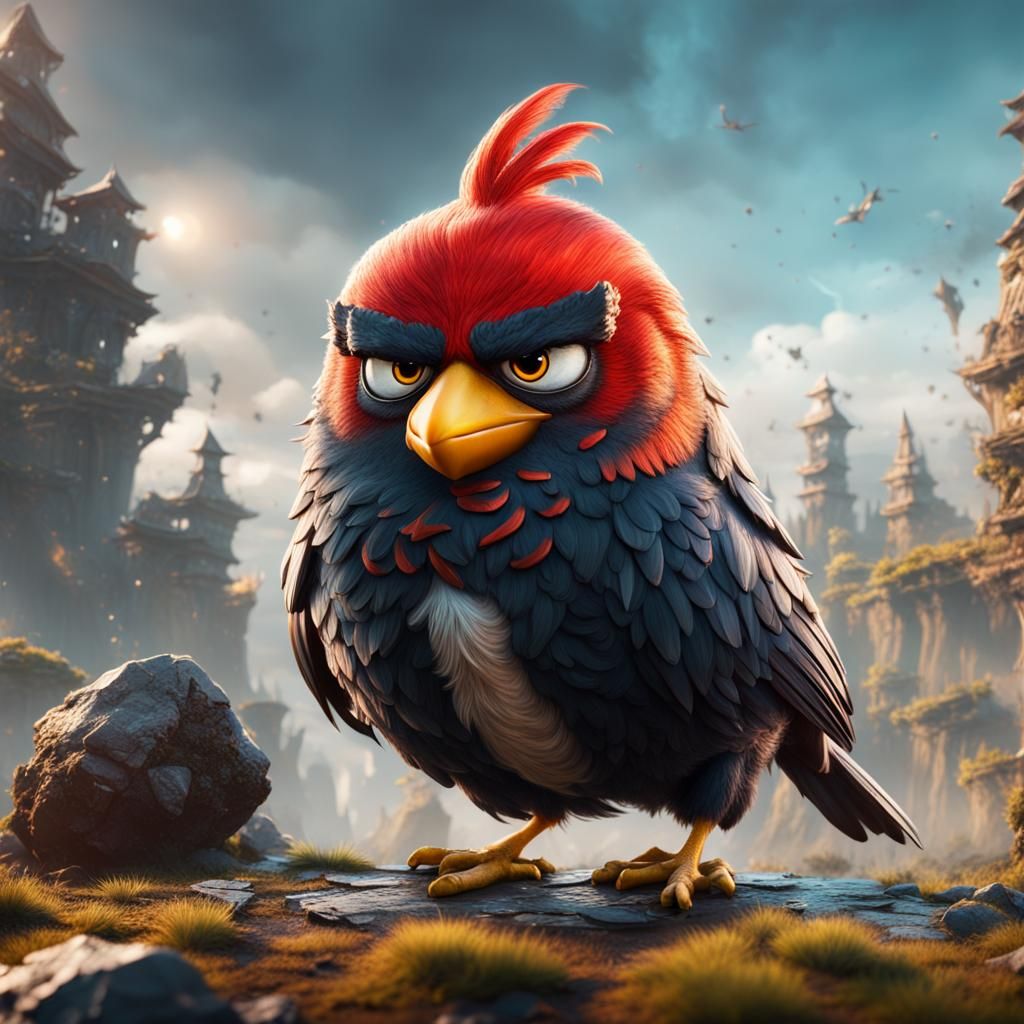 Angry Bird: Detailed Matte Painting in Deep Color