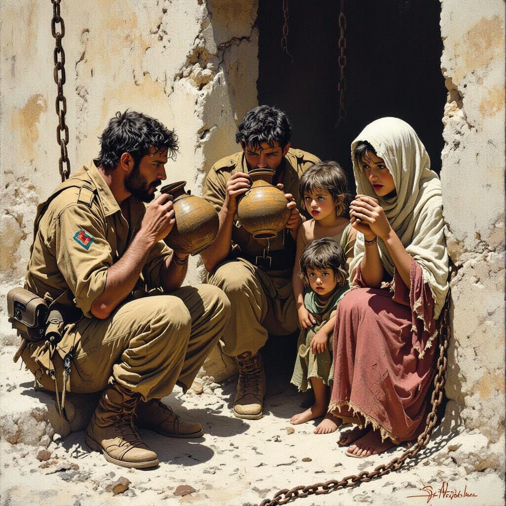 Captive Audience: A Dramatic Scene of Soldiers and Civilians