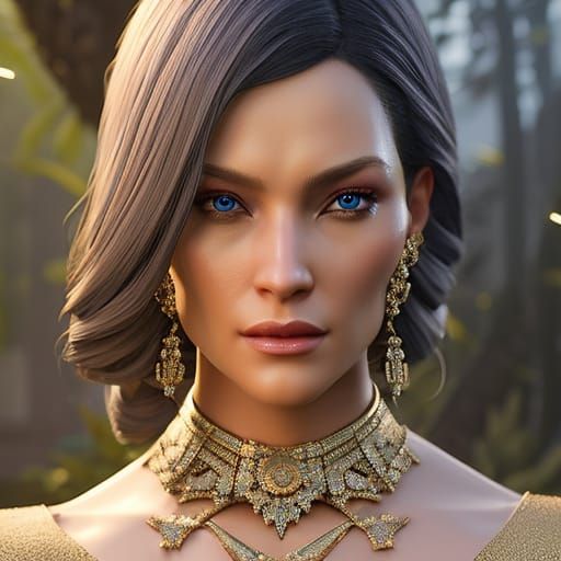 Majestic Noble Lady in Ornate Armor