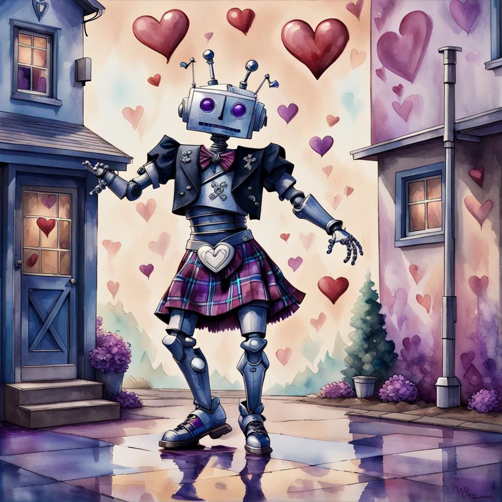 Robot Irish Dancer in Air Village, Art Deco Style