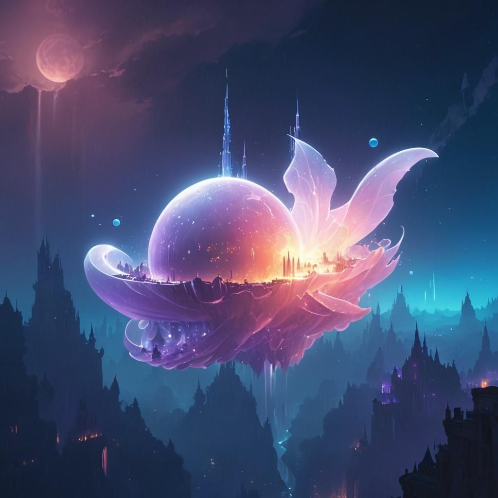 Fantastical Floating City Concept Art