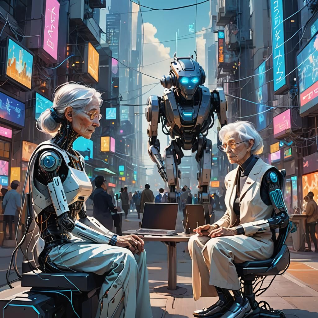 WWW with AI Grandchild in Abstract Expressionism