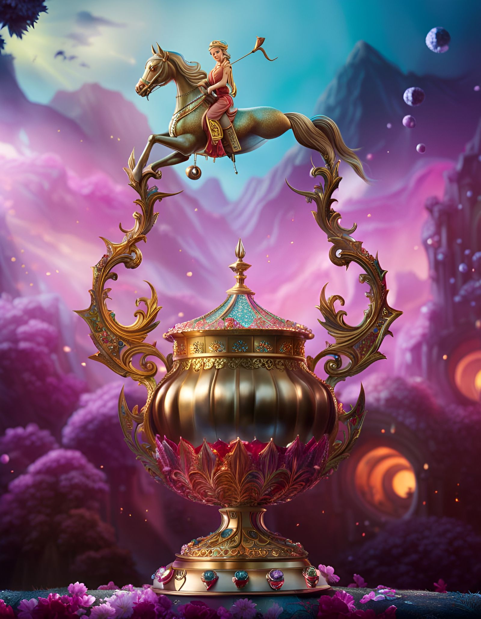 Sparkly Gem Trophy in Ethereal Fantasy Style