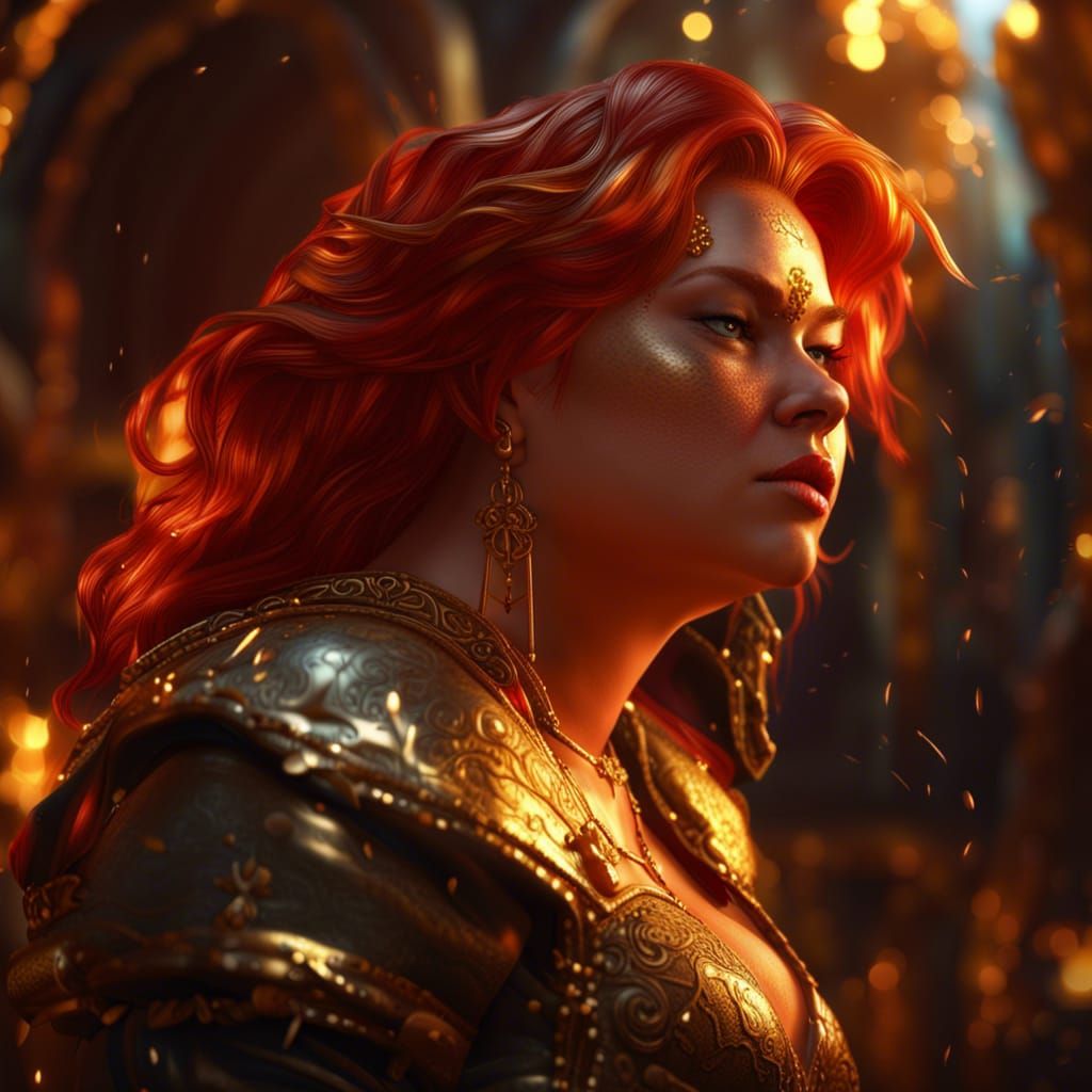 Red-Haired Woman in Dark Fantasy Style