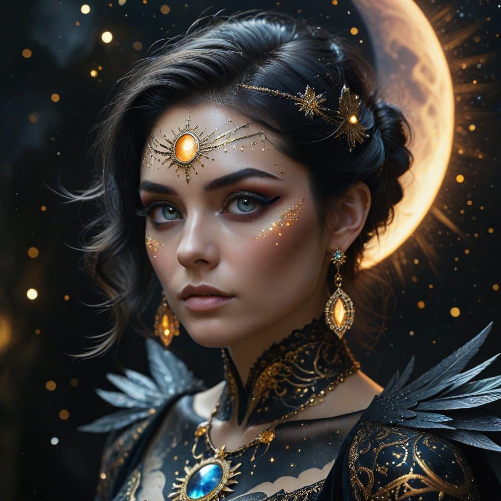 Cinematic Portrait of Luna Seana as Oil Painting