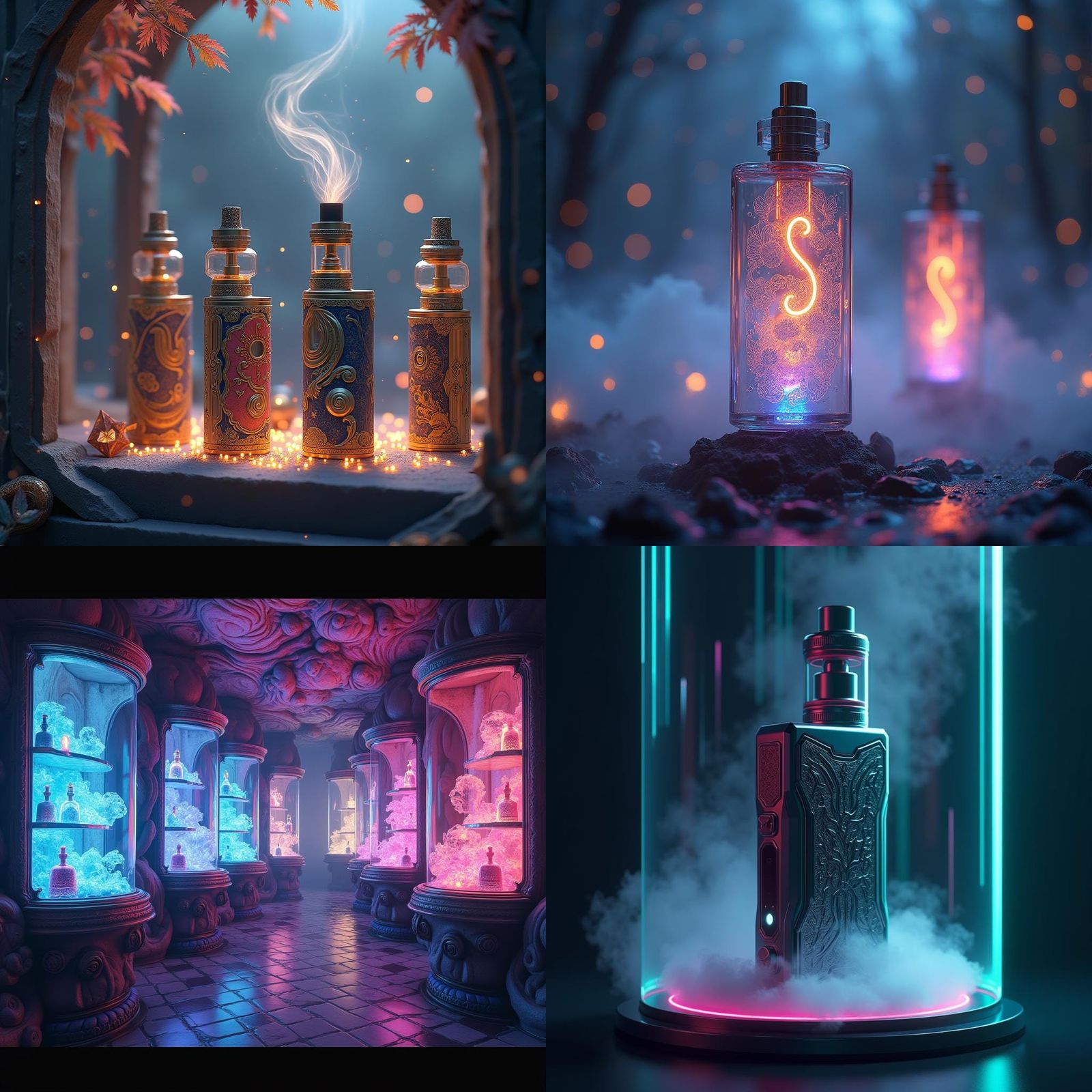 Vapes on Display: Detailed Matte Painting