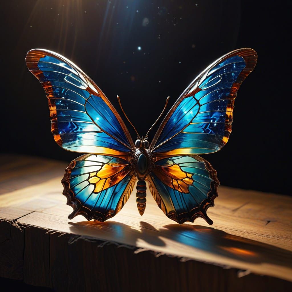 Galactic Butterfly in Baroque Style