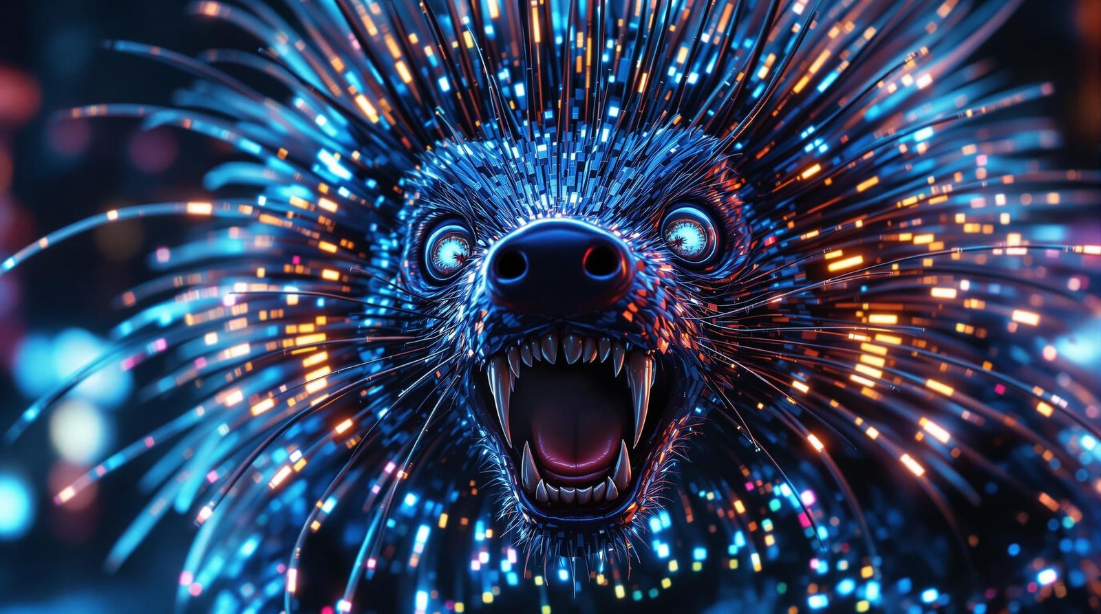Cyberpunk Porcupine in High-Definition 8K Style