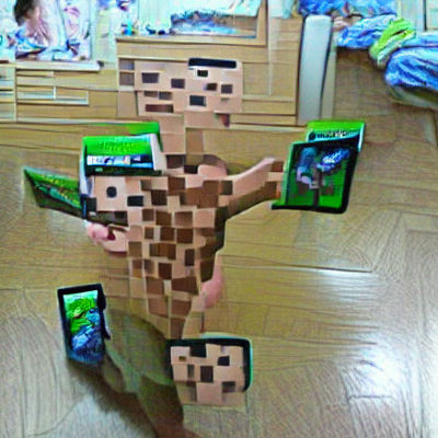 Pixelated Minecraft Landscape: Digital Art