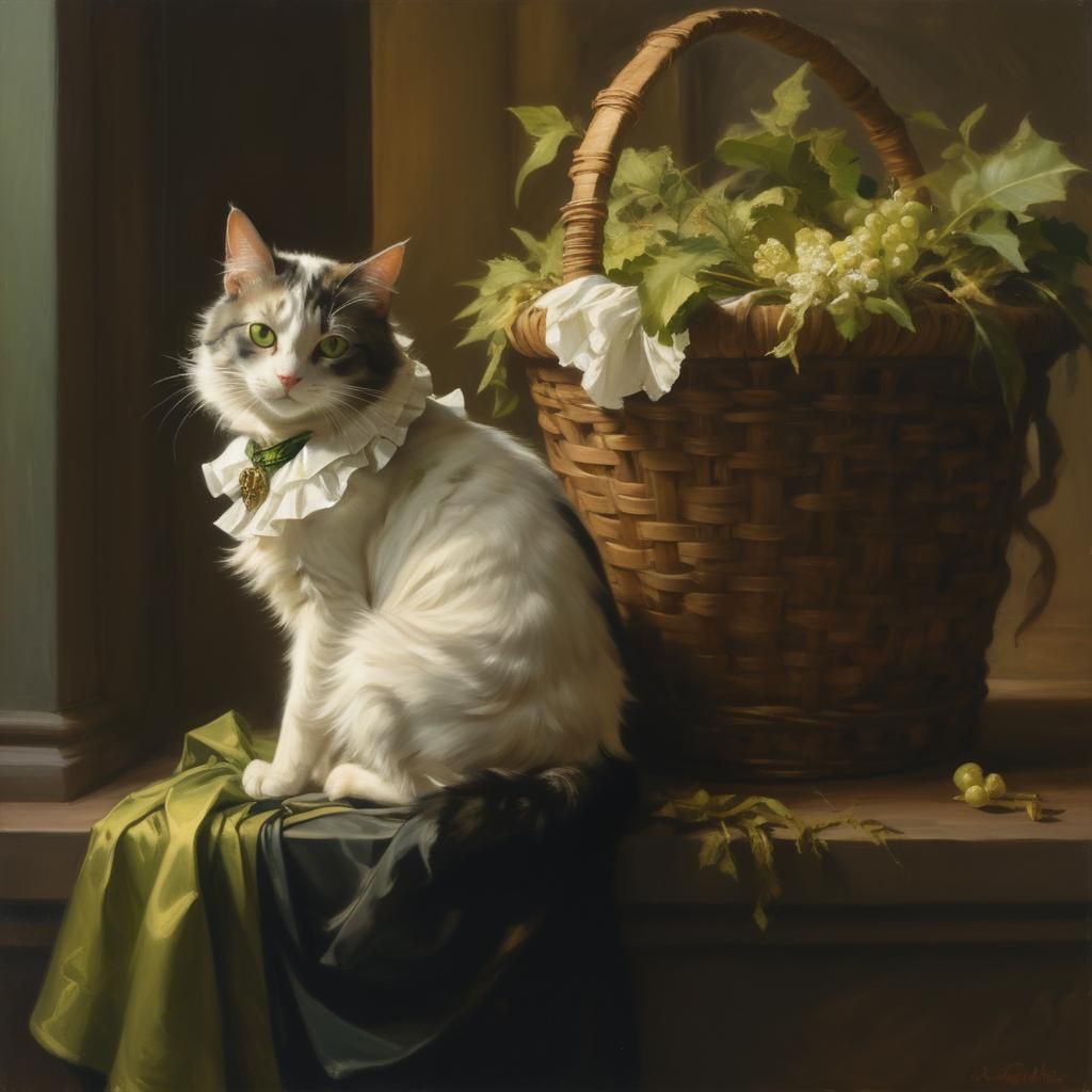Cat Portrait in the Style of Caravaggio