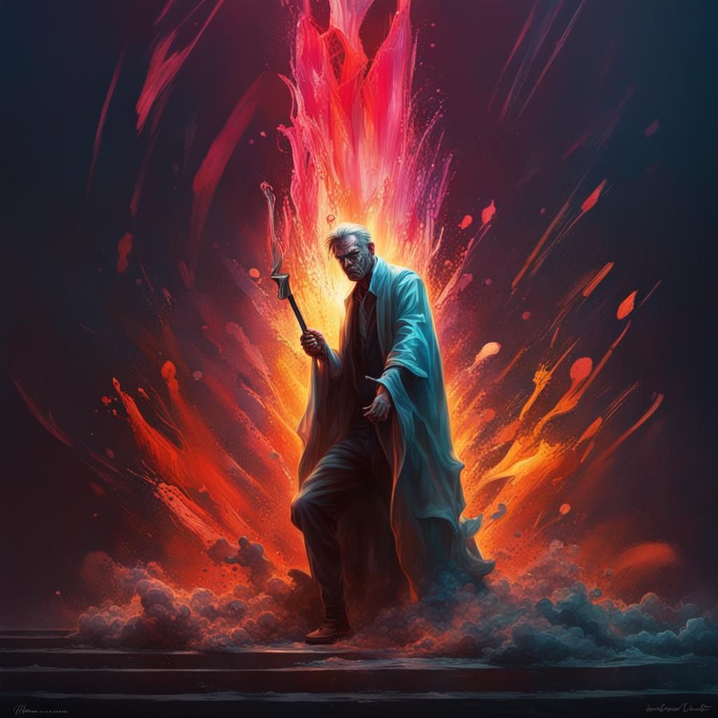 Evil Concept Art with Dramatic Splash Style