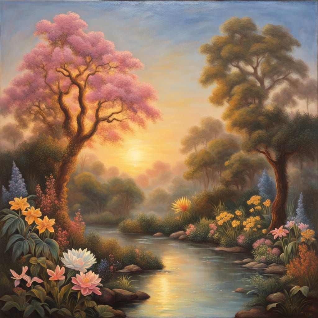 Garden of Eden in Ethereal Twilight