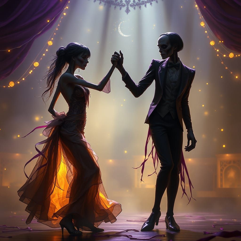Undead Dancers in Ethereal Dark Fantasy