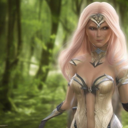Hyperdetailed Elf Portrait in Art Nouveau Style