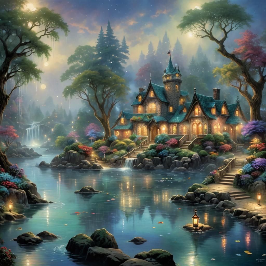 Ethereal Mermaids Lagoon Lights in Fantasy Style