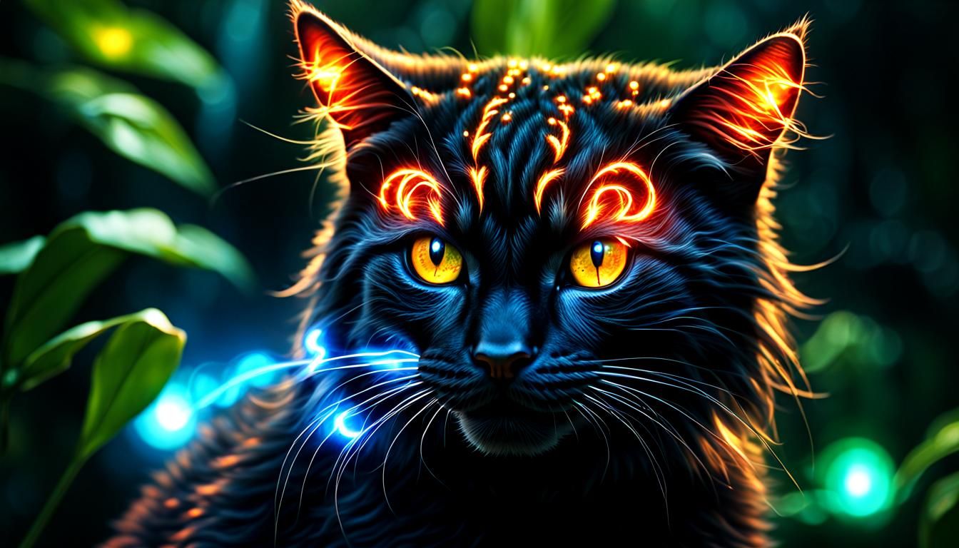 Energized Jungle Cat in Nuclearpunk Concept Art