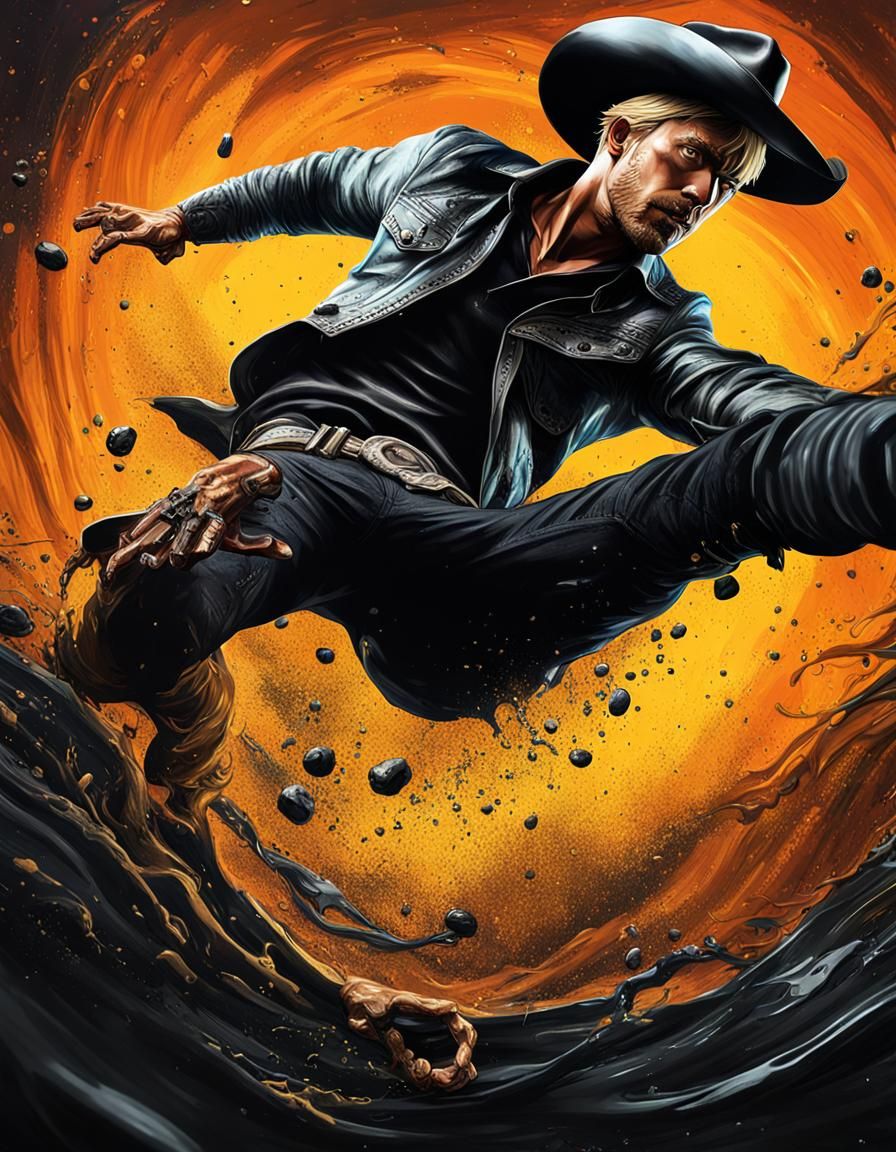 Cowboy Falls into Infinity of Black Slime